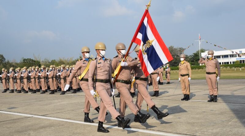 กยพ.กร. ร่วมกับ กยฝ.กร. จัดกำลังพลเป็นกองพันสวนสนามในพิธีกระทำสัตย์ปฏิญาณตนต่อธงชัยเฉลิมพล เนื่องในวันกองทัพไทย ประจำปี ๒๕๖๕